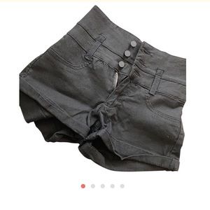 Black high rise shorts
